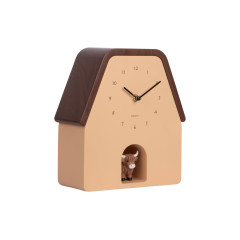 Nástenné hodiny Highland Cow Cuckoo Karlsson KA6162LB, latte hnedá
